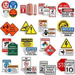Ensemble <span class=keywords><strong>de</strong></span> panneaux <span class=keywords><strong>de</strong></span> sécurité industrielle OSHA, personnalisables, signalisation <span class=keywords><strong>de</strong></span> danger et <span class=keywords><strong>de</strong></span> prudence, plaques d'avertissement et réglementaires en aluminium - Product Image 2