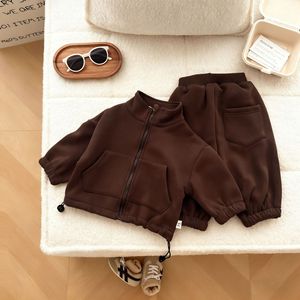 Set Invernale per Bambini: Giacca con Zip e Pantaloni Foderati in <span class=keywords><strong>Pile</strong></span>, Outfit Casual Sportivo per Uso Quotidiano - Product Image 1
