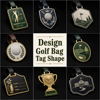 Étiquettes de bagage personnalisées en cuir avec médaillon métallique pour sublimation, idéales pour les membres de club de golf