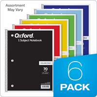 Cahier à spirales Oxford College Rule Subject, 140 pages, format A4 (8*10,5 pouces), bloc-notes d'étude pour étudiants avec couverture en papier, Cuadernos