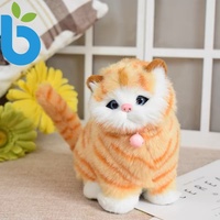 BABUR Muñeco de Peluche de Gato Súper Realista Personalizado, con Forro de Malla, Adorable Postura Sentada, Figura de Gatito Hecha de Algodón PP