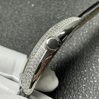 Montre mécanique tourbillon entièrement sertie de diamants 2026 pour homme, étanche, bracelet en cuir, montre-bracelet de luxe, montre squelette ajourée