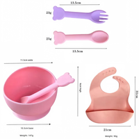Vente en gros de bols à nourriture pour bébés en silicone de qualité supérieure, antidérapants, imperméables, sans BPA, de qualité alimentaire, avec ventouse, vaisselle pour micro-ondes