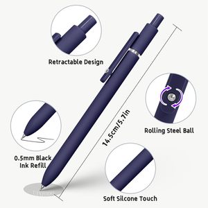 6pcs Quick Dry Ink <b>Gel</b> <b>Pens</b> Fine Retractable Roller Ball <b>Pens</b> Black Ink Smooth Writing <b>Pens</b> Stationery School Supplies - Product Image 4