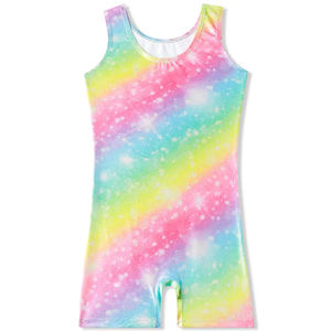 Haute qualité nouveaux tout-petits entraînement danse porter arc-en-ciel couleur Ballet Yoga natation filles gymnastique <span class=keywords><strong>justaucorps</strong></span> - Product Image 2