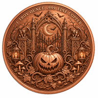 Chevalier sans tête Sleepy Hollow 1 oz .999 Cuivre fin Haute relief Citrouille Halloween Jeton de collection