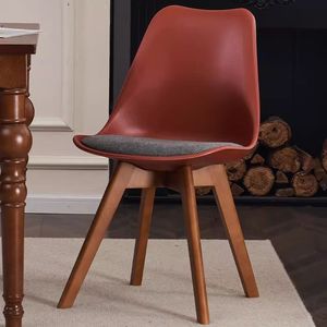 Sedia Tulip in PP Stile Nordico Moderno con Gambe in Legno, Sedia da Pranzo per Cucina, Caffè, Ristorante, Arredamento Casa - Product Image 4