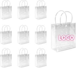 Custom Clear PVC Gift Bags with Handles , Gift Clear <b>Tote</b> Bag for Merchandise, Retail, Boutique, Party Favors, Wedding, Birthday - Product Image 3