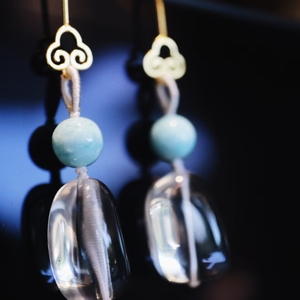 Thời Trang Tự Nhiên Nguyên Chất Cơ Thể Trắng Pha Lê Tòn Ten Hình Giọt Nước Bông Tai Nữ Linh Vật Tự Làm Đồ Trang Sức Cưới - Product Image 4