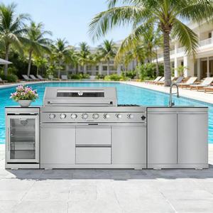 Parrilla de Gas de Tamaño Fijo de Alta Calidad con Gabinete de Cocina de Acero Inoxidable <span class=keywords><strong>para</strong></span> Exteriores, Resistente a la Intemperie <span class=keywords><strong>para</strong></span> Uso en Jardín - Product Image 2