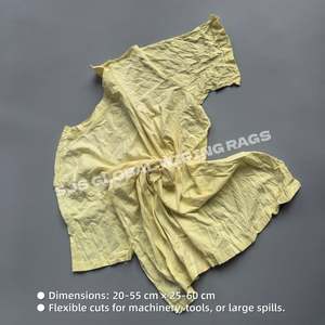 Chiffons d'essuyage industriels en coton 100% recyclé, couleurs mélangées claires, forte absorption d'eau et d'huile - Product Image 3