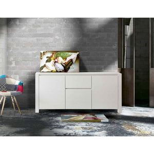 Aparador de madera de abeto 185x50 cm H. 84 blanco cepillado - Product Image 1