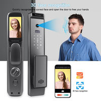 Cerradura de puerta biométrica inteligente digital con reconocimiento facial 3D, aplicación de puerta de madera de aluminio, cerradura de huella dactilar Wifi para seguridad del hogar