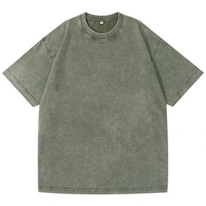 T-shirt Américain Rétro Ample à Manches Courtes en Coton Lavé 230 GSM avec Logo Imprimé Personnalisé, Style Hip Hop, 100 % Coton, Vierge - Product Image 4
