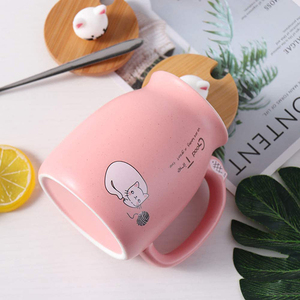 แก้วกาแฟเซรามิคลายแมวน่ารักพร้อมฝาไม้ ขายส่งพอร์ซเลนคุณภาพดี ของขวัญทางธุรกิจ ทนทานและปรับแต่งได้ - Product Image 5