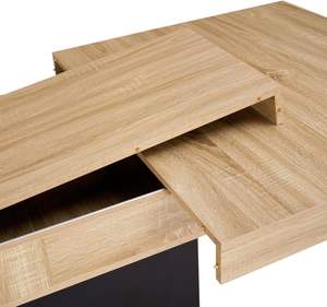 IDMarket-Eden <span class=keywords><strong>Table</strong></span> à manger <span class=keywords><strong>rectangulaire</strong></span> extensible moderne pour <span class=keywords><strong>2</strong></span> <span class=keywords><strong>personnes</strong></span> Plateau en bambou et bois massif noir 160-200 cm - Product Image 6