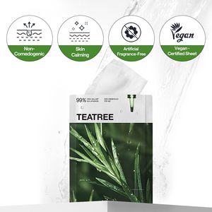 <span class=keywords><strong>Mascarilla</strong></span> Coreana Vegana de 10 Piezas con 99% de Pureza de Árbol de Té, Calmante, Hidratante Intensiva y de Hidratación Profunda - Product Image 6