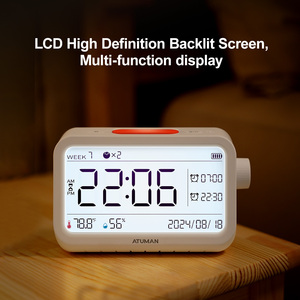 Thermomètre hygromètre numérique intelligent ATuMan MT2 avec affichage LCD, minuterie et alarme, tout-en-un, idéal <span class=keywords><strong>pour</strong></span> la <span class=keywords><strong>maison</strong></span>, le laboratoire, la crèche - Product Image 5