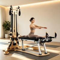 Unité combinée de tour à poulies en bois d'érable durable pour système d'extension Pilates, équipement pour salle de yoga et studio de Pilates