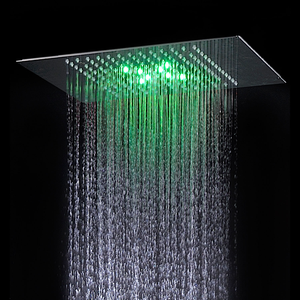Keran Pancuran Hujan LED Tiga Warna RGB dengan Lampu Gelap, Finishing Krom, Pemasangan di Dinding, Tinggi 1.5m, Showerhead Genggam, Konstan - Product Image 3