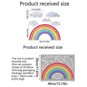 Wholesale Rainbow Clouds Sun Colorful Sunlight Static Wall Stickers UV Printed <b>Window</b> <b>Decals</b> for Home Decorative Glass <b>Windows</b> - Product Image 5