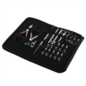 Professional Hair Extensions Tool Kit Micro Ring <b>Plier</b> <b>Set</b> in Case Hair Pulling Crochet Hook 2pcs Loop Tool Clips Finger Scissor - Product Image 1
