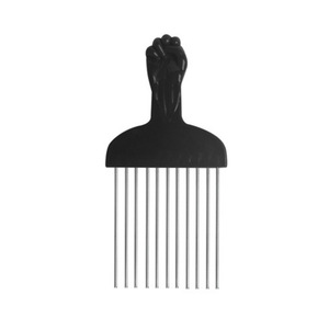 3 Colors <strong>Hot</strong> Sale Hair Brush <strong>Black</strong> Fist Metal Fork <strong>Comb</strong> Stainless Steel Pin Afro Pick <strong>Comb</strong> for Hair Styling - Product Image 5