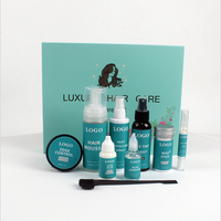 Nouveau Logo Personnalisé Boîtes d'Installation de Perruques Étanche Colle de Dentelle Teinte Spray Kit de Perruque Dentelle Marque Privée Kit de Colle de Dentelle à Tenue Forte