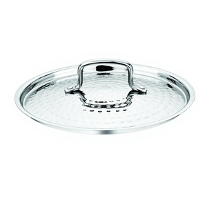 Couvercle rond en acier inoxydable martelé argenté avec poignée poli miroir polyvalent pour diverses utilisations - Product Image 1