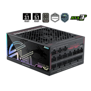พาวเวอร์ซัพพลาย 2026 รุ่นใหม่ MPG Ai1300TS PCIE5 1300W 80plus Titanium รองรับ PCIe5.1 และ ATX3.1 แบบ Full Modular รองรับการ์ดจอ RTX 50 ซีรีส์ - Product Image 2