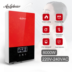 Calentador <span class=keywords><strong>de</strong></span> Agua <span class=keywords><strong>de</strong></span> Vidrio sin Tanque <span class=keywords><strong>de</strong></span> <span class=keywords><strong>Dos</strong></span> Colores, Rojo y Plateado, para Ducha Doméstica, 8000w, 220V - Product Image 1