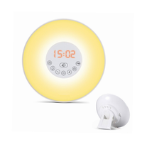 Lever du soleil réveil lumière de réveil simulateur d'aube couleur veilleuse bruit blanc son Radio FM pour les gros dormeurs lumière de réveil