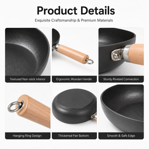 Sartén Antiadherente de Aleación de <span class=keywords><strong>Aluminio</strong></span> con Fondo Reforzado, Diseño Estilo Francés, Compatible con Gas e Inducción - Product Image 4