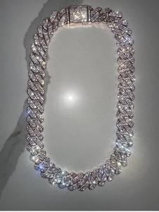 Collier élégant en moissanite à maillons cubains, chaîne de diamants, bijoux pour hommes et femmes, look de luxe hip-hop pour les soirées - Product Image 2