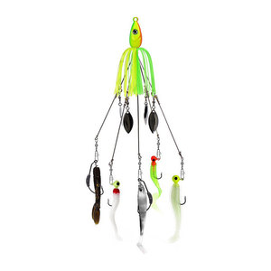 Il gruppo di esche morbide a cinque punte con paillettes del Alabama Fishing Group, dotate di fili in silicone e attrezzatura da pesca con pin. - Product Image 3