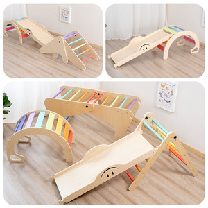 Triángulos Montessori de madera de altura ajustable, juguete de escalada de gimnasio interior plegable para niños pequeños, bebés, estructuras de juguetes al aire libre para niños - Product Image 5