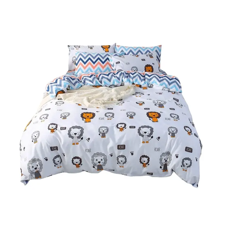 Flourish Wholesale Edredom Egyptian Sabanas 100% Cotton Algodon Bebes Kissen Pillow Case Anime Bed Sheets Toddler Bedding Set