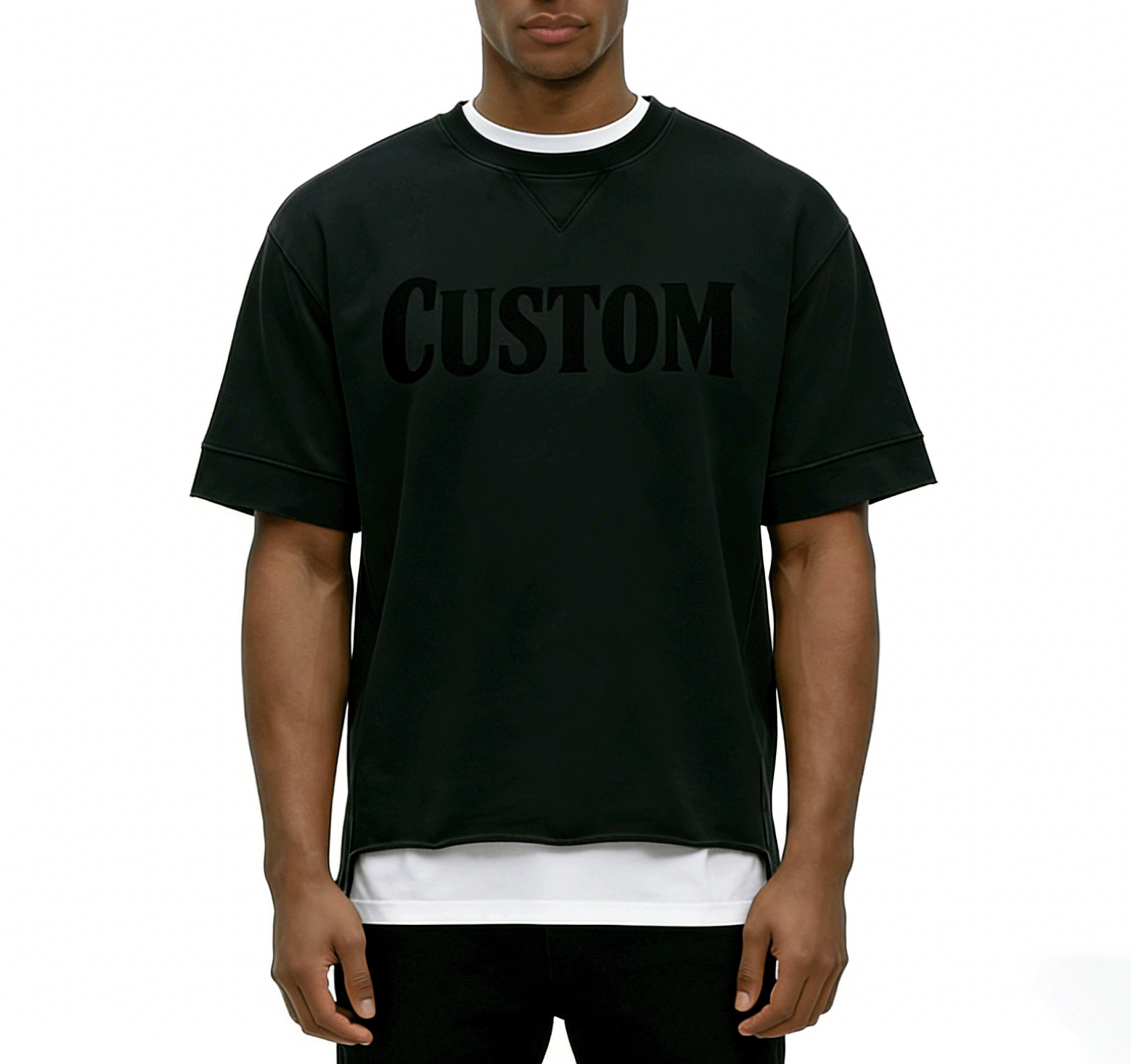 Custom Tshirt Men's Acid Wash T-shirt Cotton Heavyweight Tee Oversized With Raw Hem Streetwear Boxy Fit Crop T Shirt For Men
