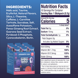 Lifeworth Hidrasyon Elektrolit Enerji İçeceği Toz Paketleri Şekersiz Karışım L-Teanin B Vitaminleri Doğal Kafein 30 Poşet/Torba - Product Image 4