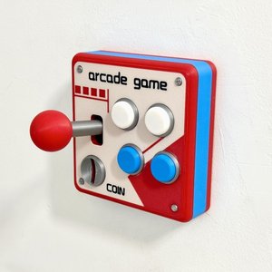 Pannello Decorativo da Parete Vintage per Sala Giochi, Copri Interruttore Stampato in 3D, Joystick Modificato Stile Retrò - Product Image 3
