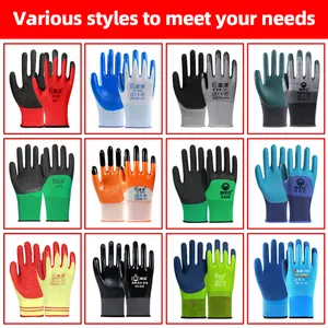 Wholesale Men Safety Industrial Grip Heavy Duty Hand Latex Construction Rubber Garden Gloves Protective Gear Working Gloves