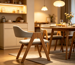 Modern Scandinavian Wooden Living Room <b>Chair</b> With Solid Wood Legs And Ergonomic Design For Home Furniture - Product Image 4