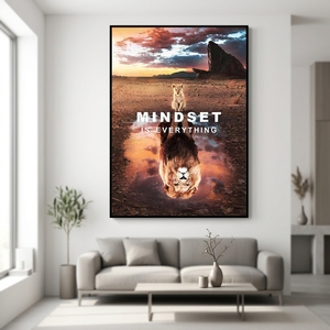 Decorazione per Cameretta Bambini, Poster HD con Animali, Stampe Ispirazionali di Grandi e Piccoli Leoni, Arte Murale su Tela Impermeabile con Inchiostro Ecologico 40x50cm con Cornice - Product Image 6