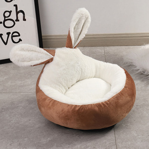 سرير كلاب فاخر قابل للغسل بتصميم أذني أرنب، دافئ وناعم، متوفر بالجملة - Product Image 3
