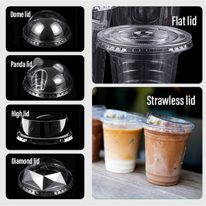 Gobelets en <span class=keywords><strong>plastique</strong></span> PET/PP jetables personnalisés avec logo imprimé, couvercles et pailles, faible MOQ pour café glacé et boissons froides, vente en gros - Product Image 5