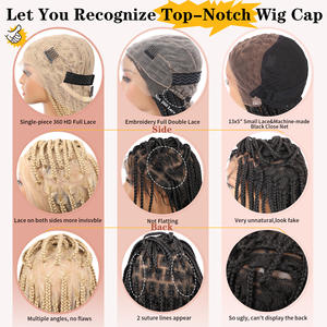 BRAIDWIGQUEEN 36 "큰 매듭없는 땋은 가발 아기 머리 패션 컬러 360 전체 레이스 가발 #27/613 - Product Image 4