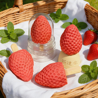 Moule en silicone de qualité alimentaire pour crème glacée en forme de fruits, fraise, pêche, mangue, raisin