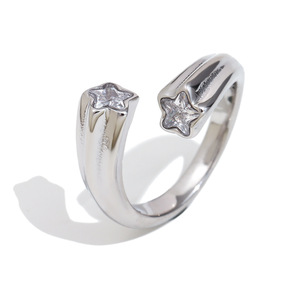 Bague ouverte empilable en acier inoxydable plaqué or 18 carats avec perle torsadée et zircon, ajustable, étanche, bijou de doigt tendance pour femme - Product Image 5