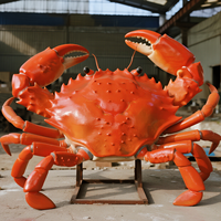 Statue de crabe artificielle géante animatronique pour l'extérieur et l'intérieur, modèle d'aquarium pour les restaurants de fruits de mer, les centres commerciaux, les espaces publics