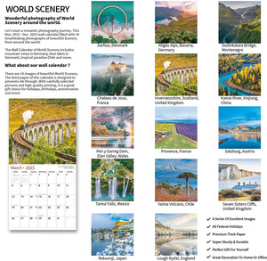 <span class=keywords><strong>Calendario</strong></span> de pared mensual de paisaje del mundo, 14 páginas, <span class=keywords><strong>calendario</strong></span> de impresión, decoración de belleza para el hogar y la Oficina, 2023 - Product Image 6